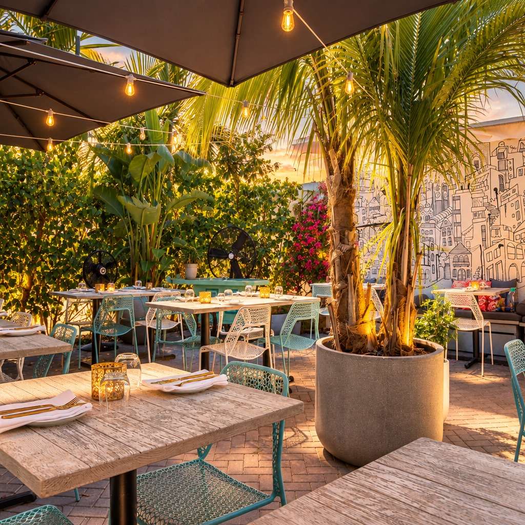 Lira House Wynwood Patio Sundown