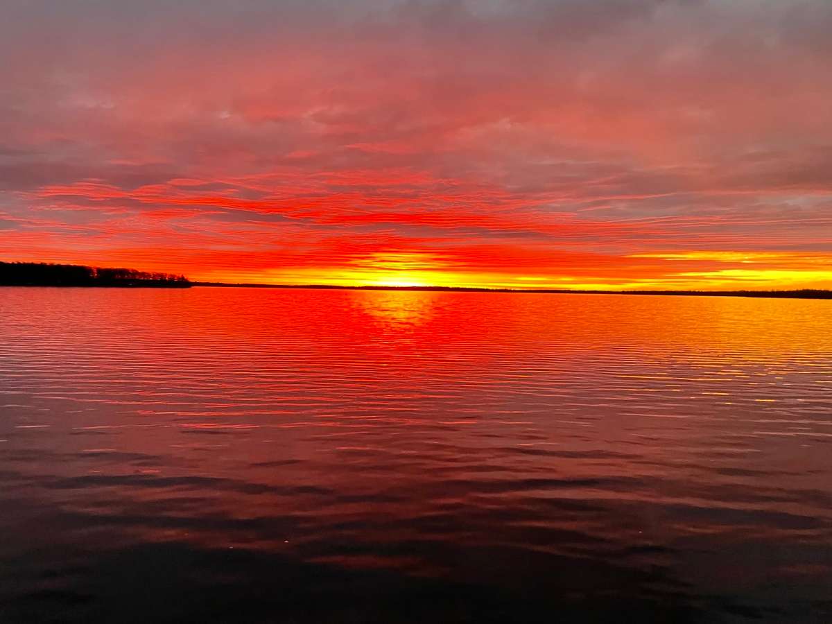 Sunset lake view