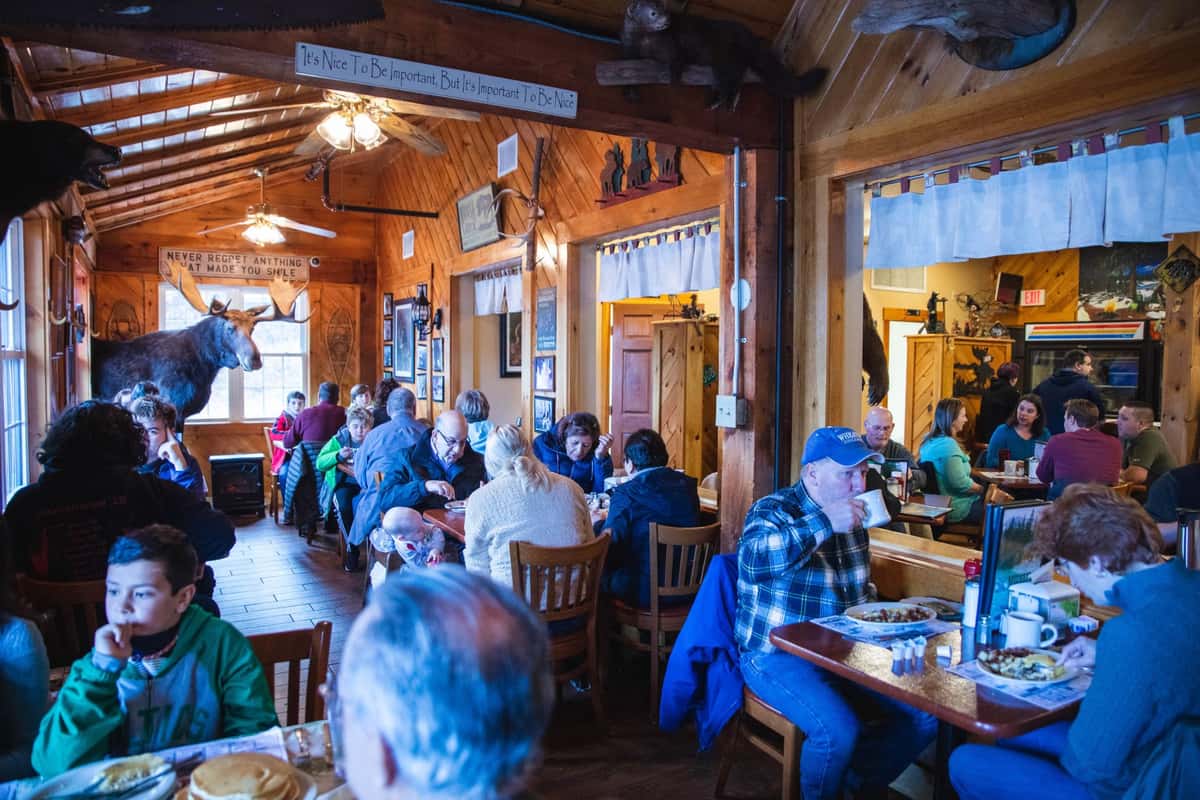 Packed dining hall at Michael's Bridge Diner