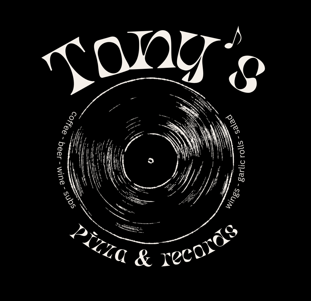 pizza and records