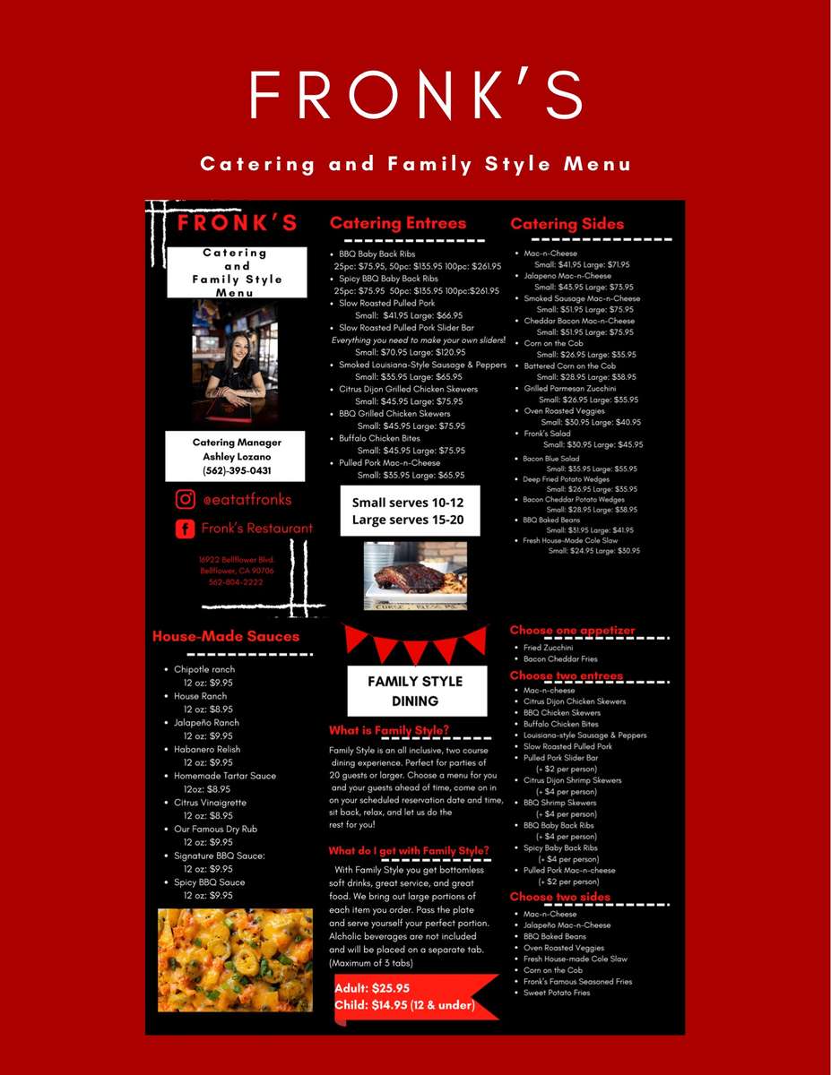 Family Style and Catering Menu