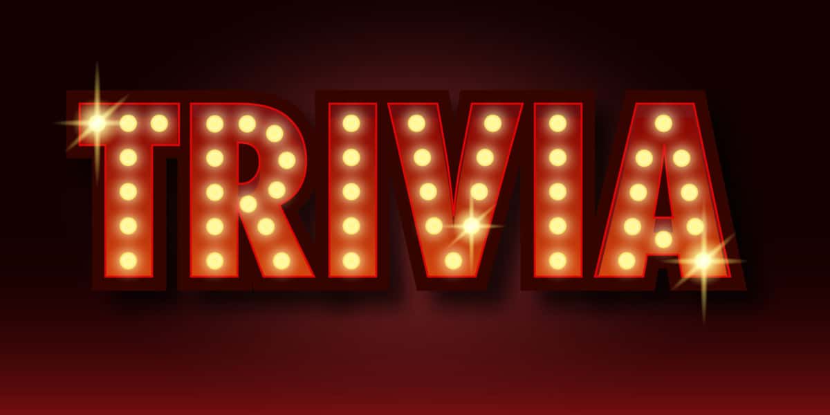the word Trivia written in lights