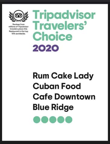 TRIP ADVISOR 2020 AWARD