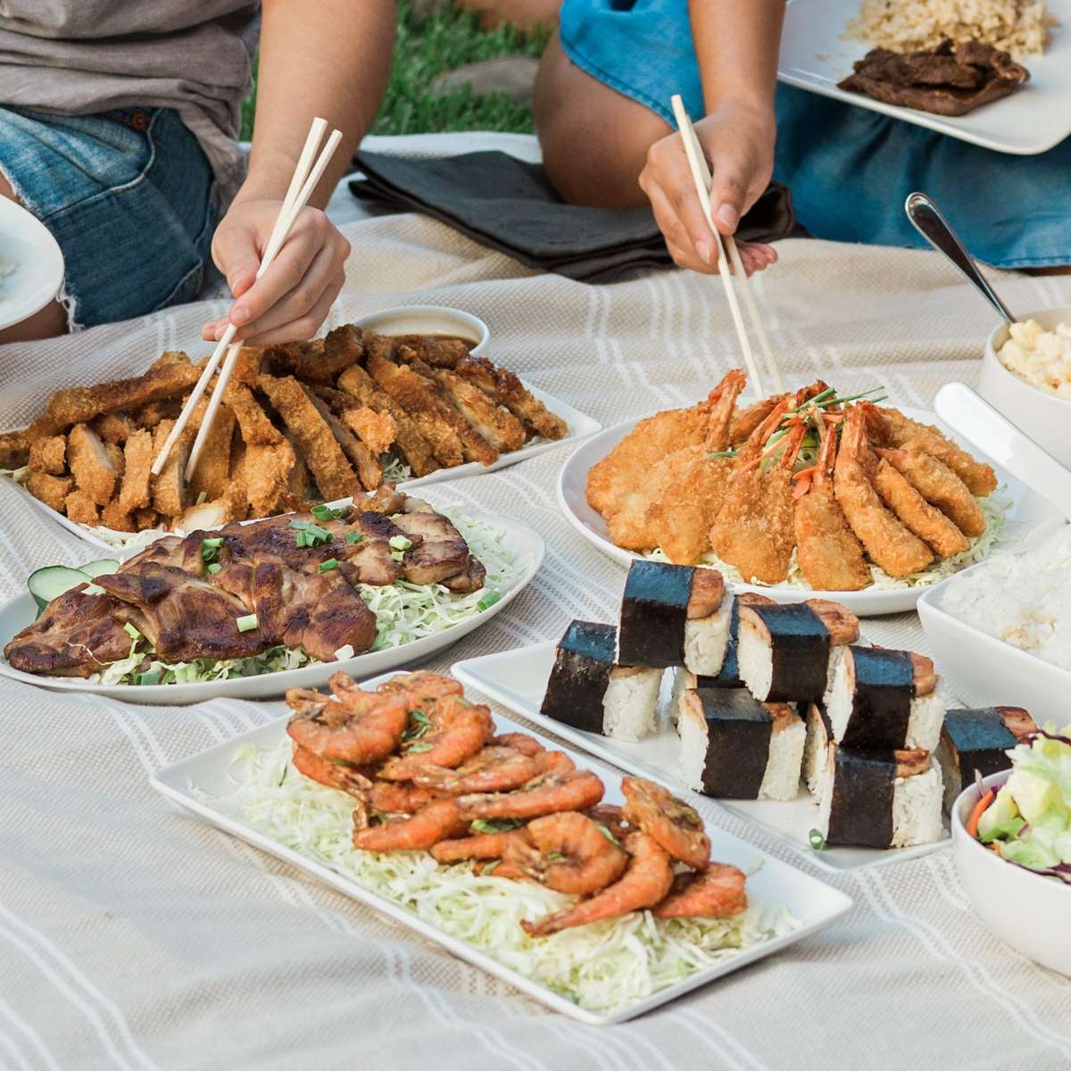spread of menu items