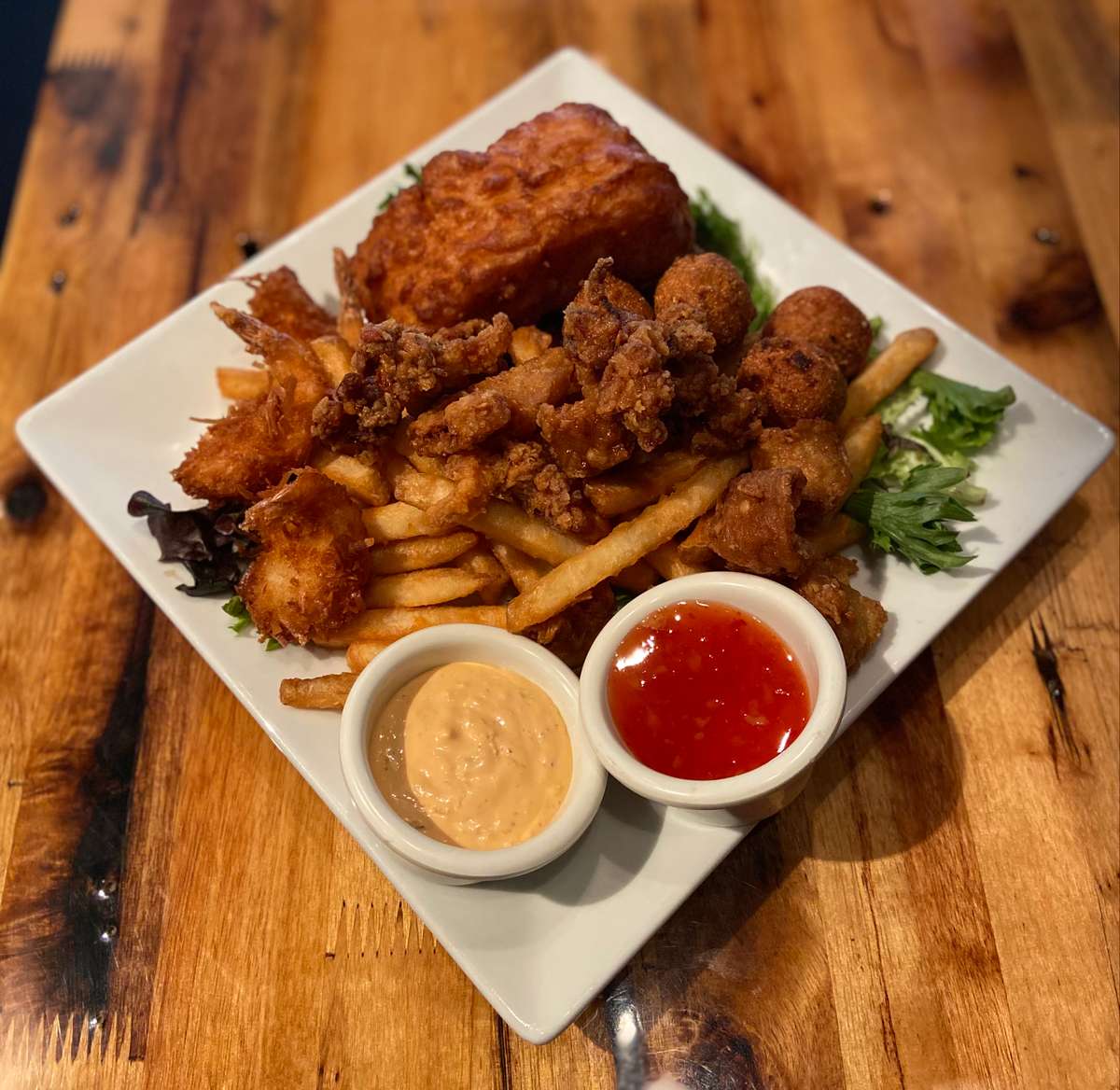 Seafood Platter Dinner Menu Axe & Arrow Gastropub American