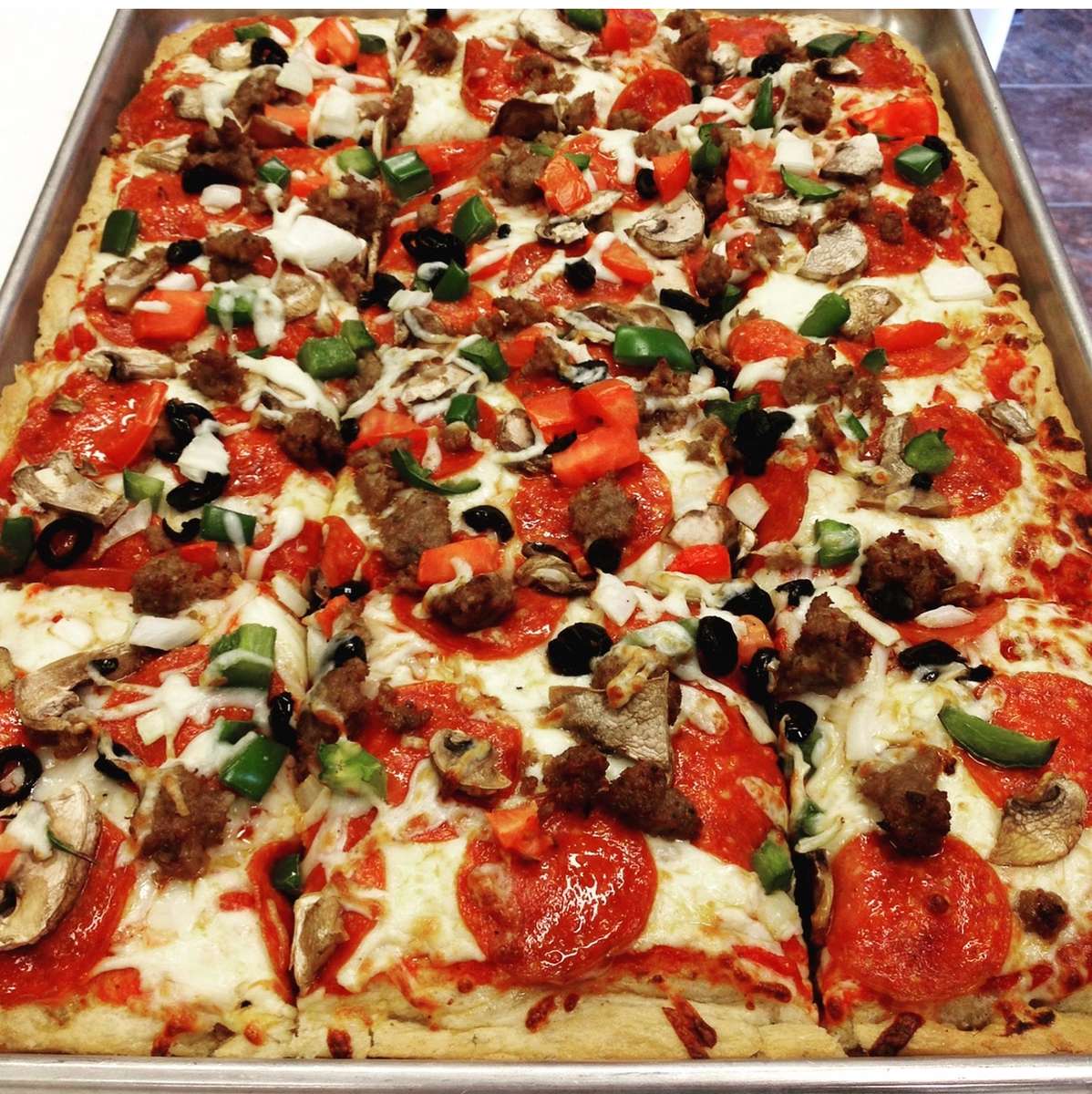 Sicilian Pizza with Black Olives and Mushrooms Recipe