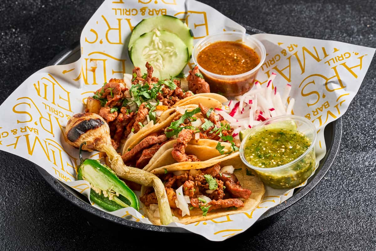 Al pastor taco in a plate