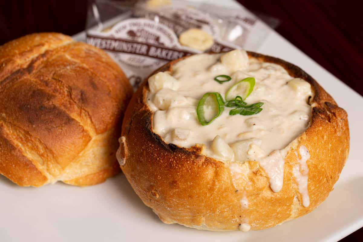 Bread bowl with soup