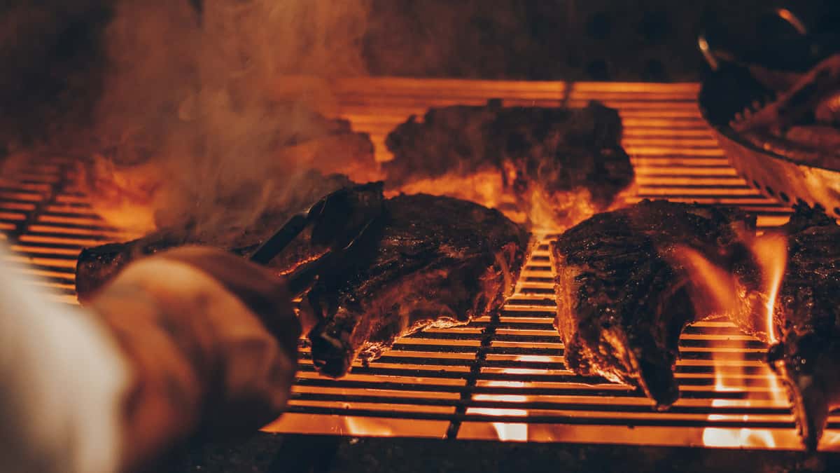 BBQ cooking on a grill