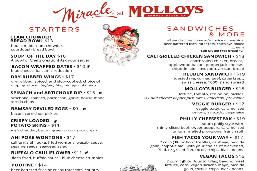 Miracle food menu top