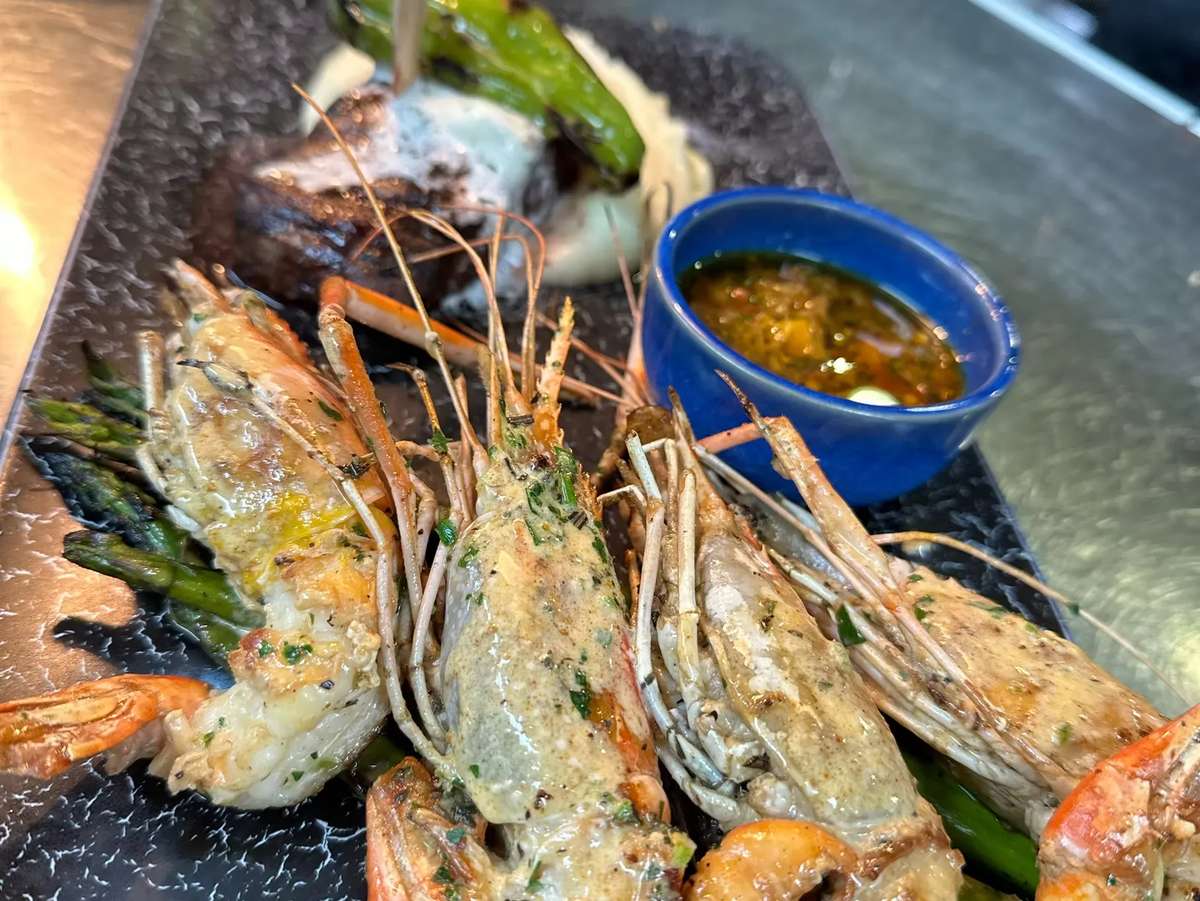 Surf N' Turf with Mangrove Prawns