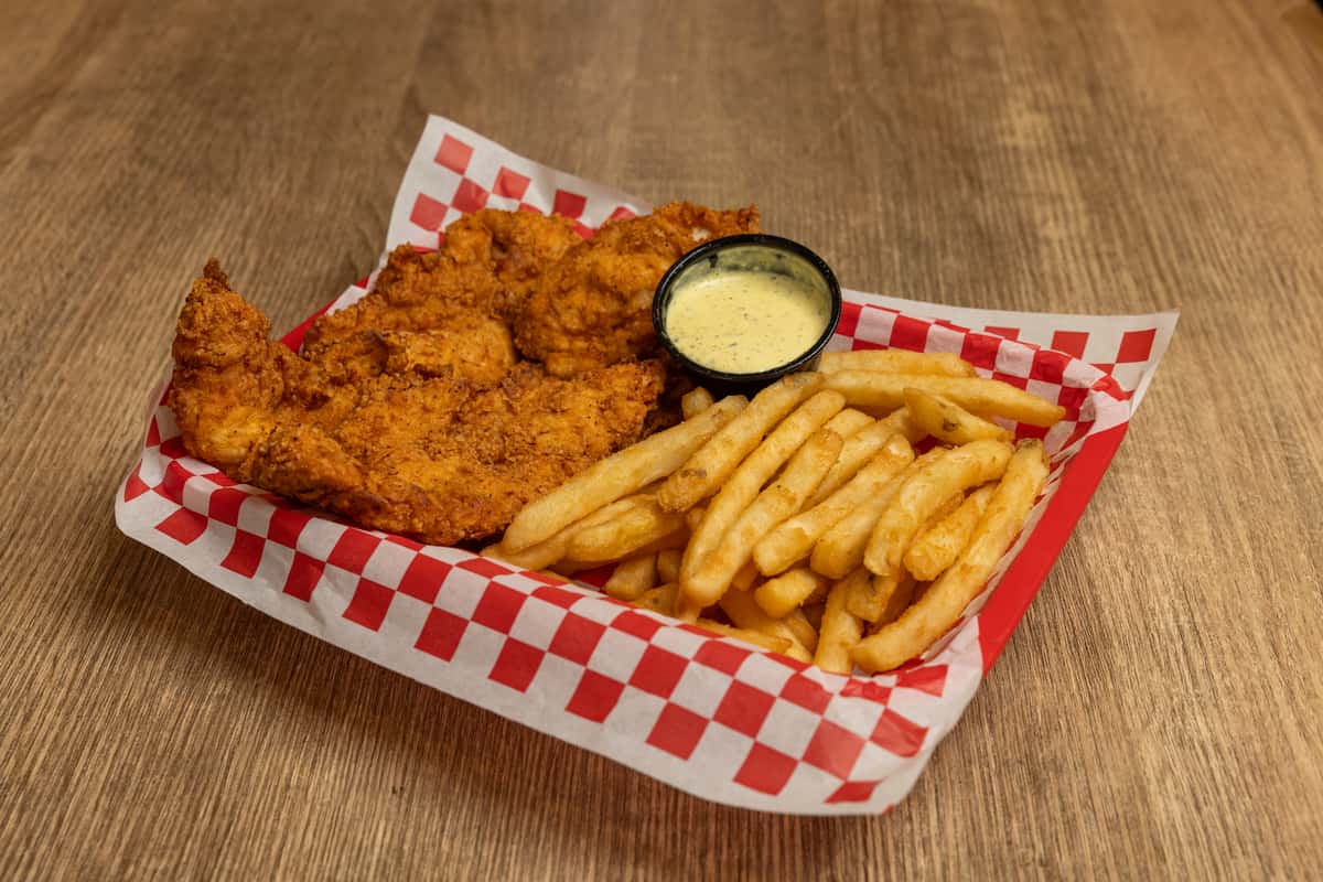Homemade tenders and fries.