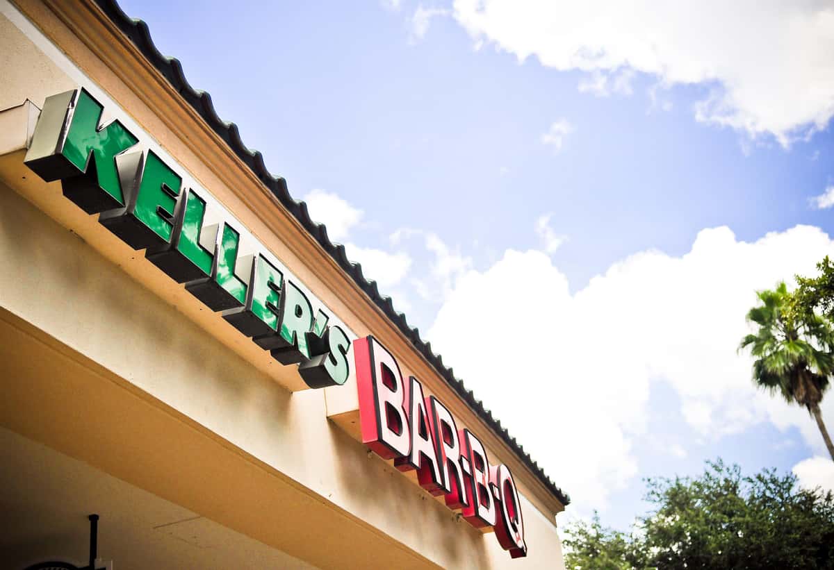 keller's bar-b-q sign