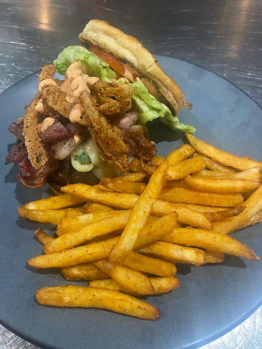 Burger and fries