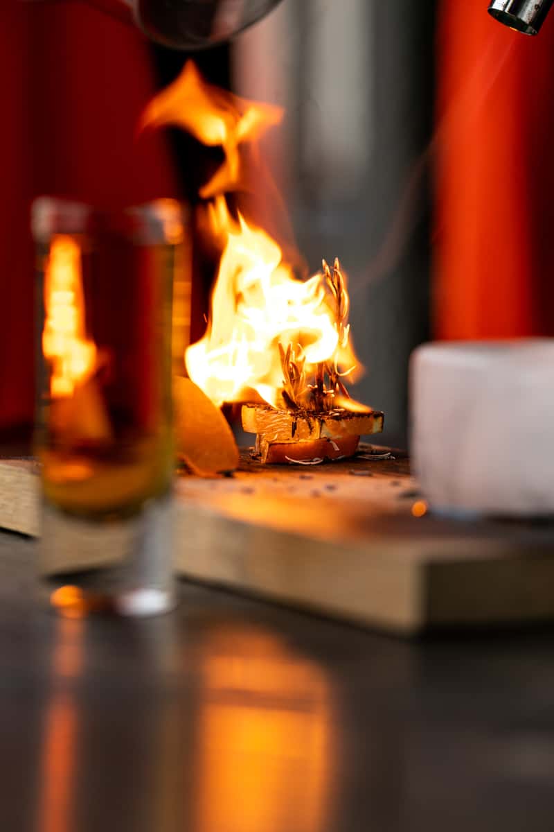flaming cocktail