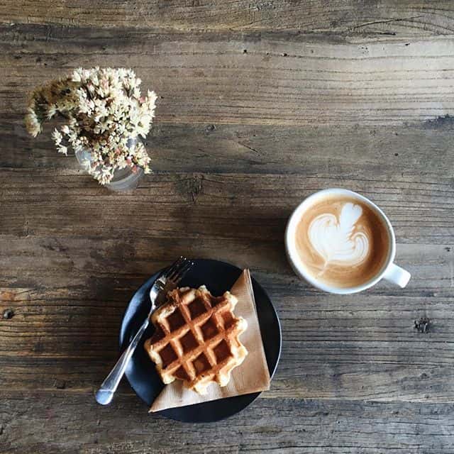 waffle and coffee