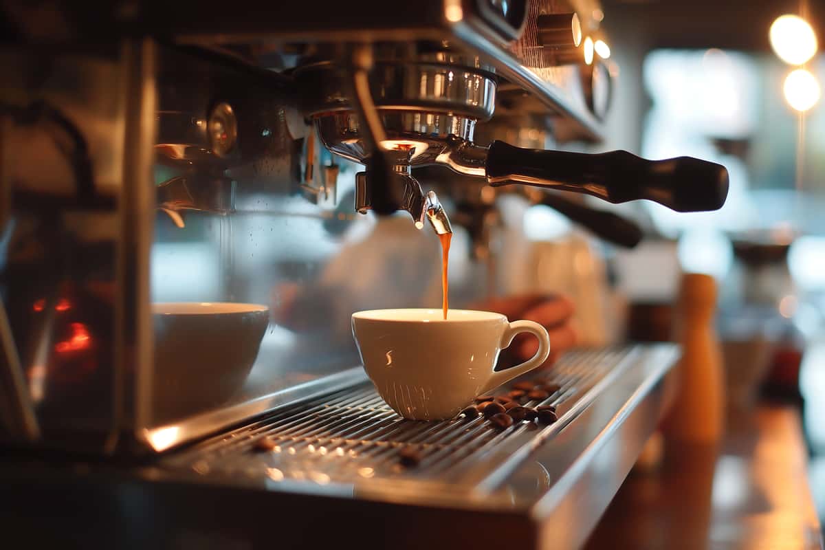 Barista making a coffee