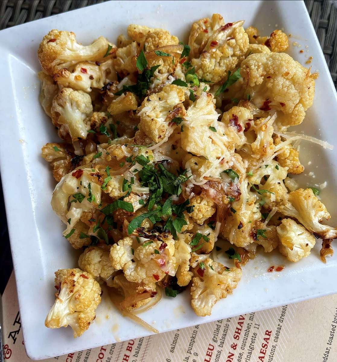 Honey Garlic Roasted Cauliflower Treno Pizza Restaurant in