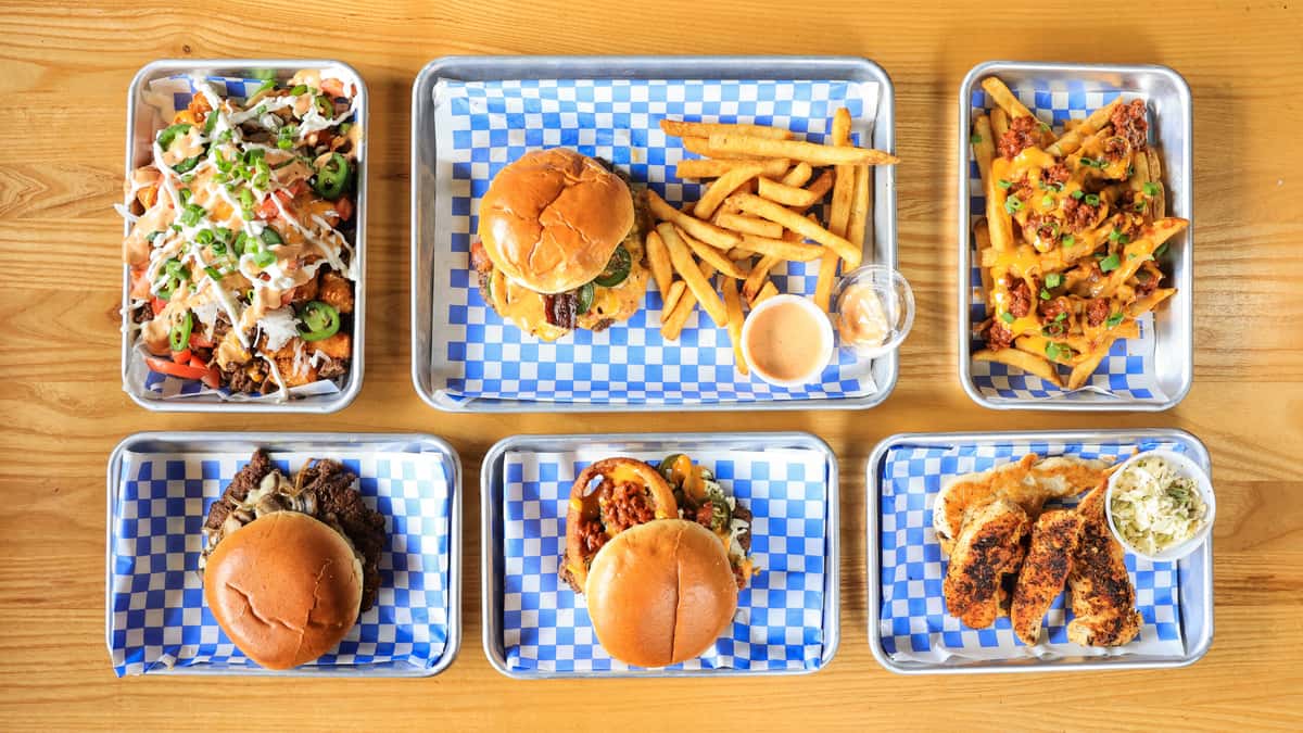 Different Burgers and dishes
