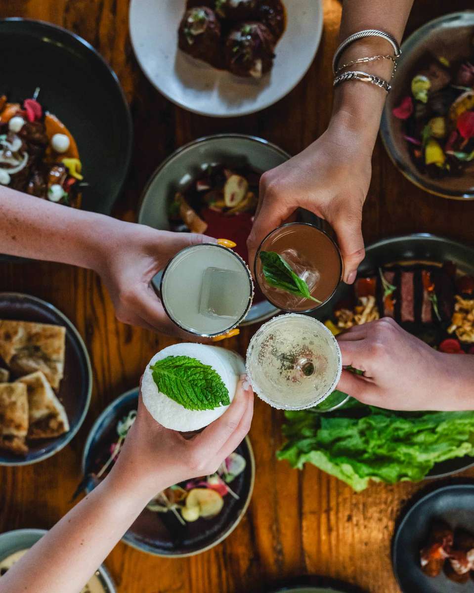 Toasts taste better with tapas on the table