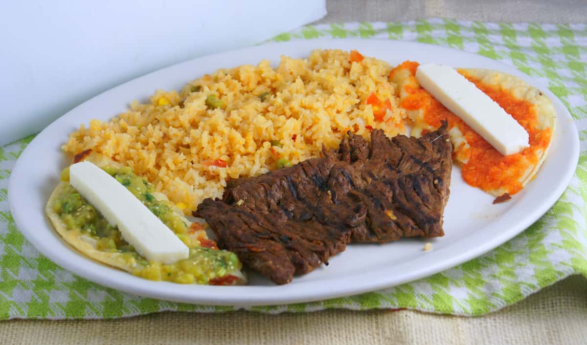 Steak and enchiladas