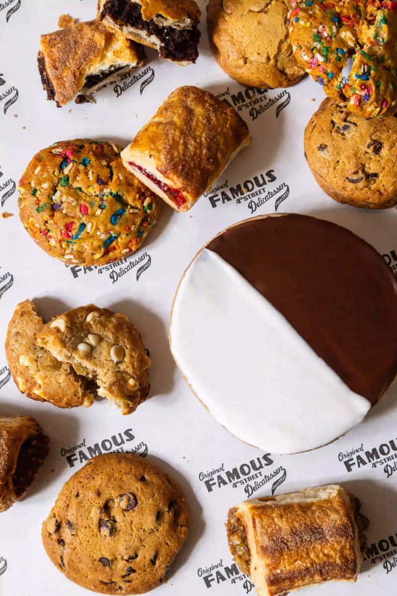 Assorted cookies and pastries from Famous Deli — classic Jewish-style bakery treats from one of America's best delis.