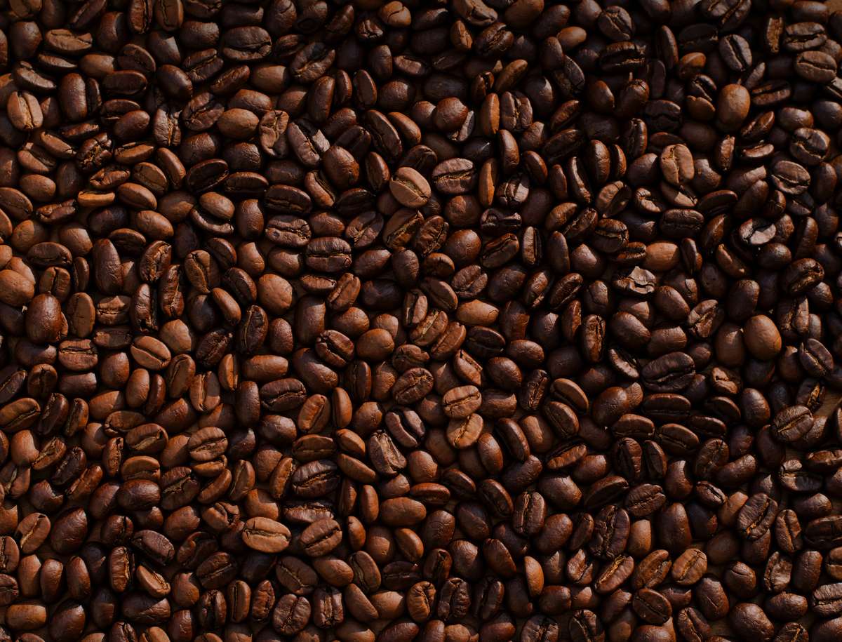 coffee mug and beans