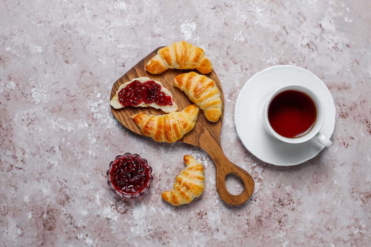 croissants with raspberry jam