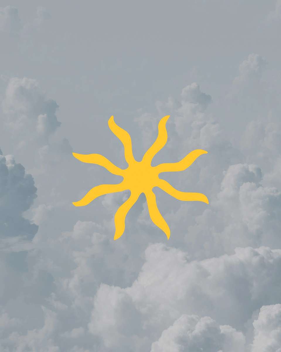 sun art with clouds