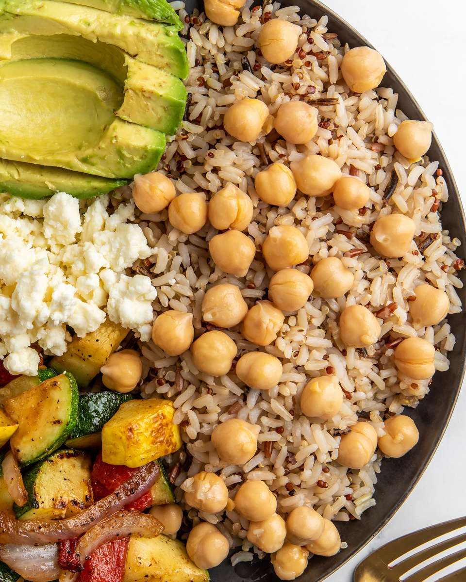 chickpea, brown rice, avocado and more