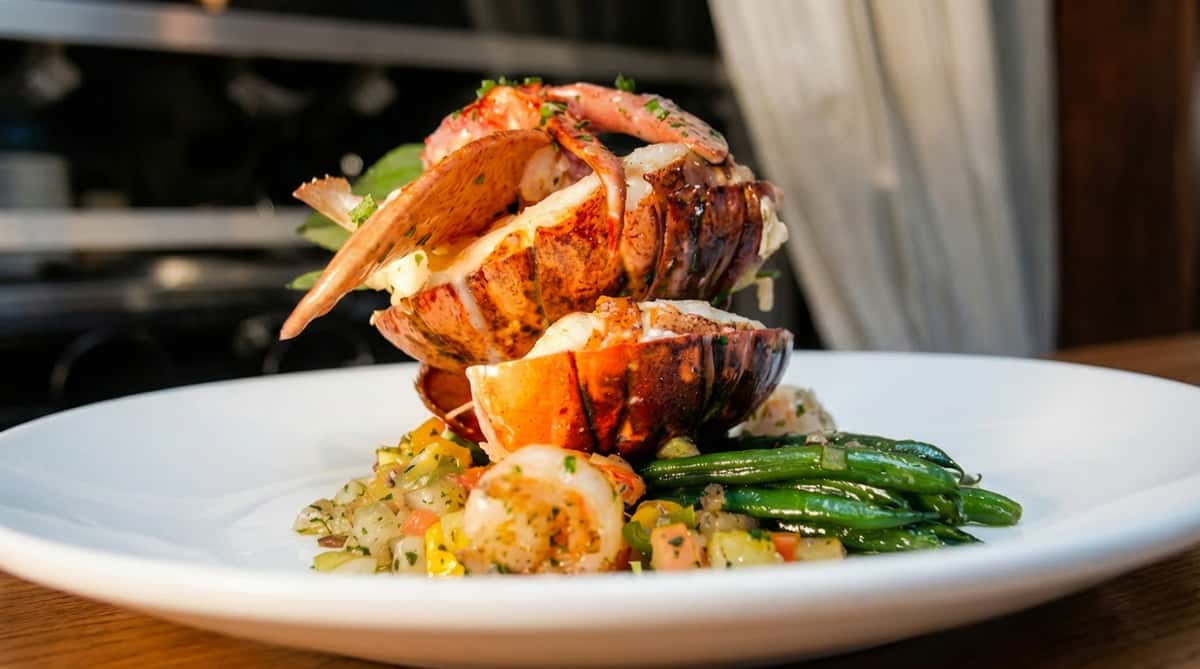 Butter poached lobster