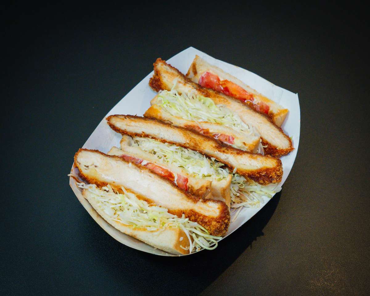 katsu sando with tomato