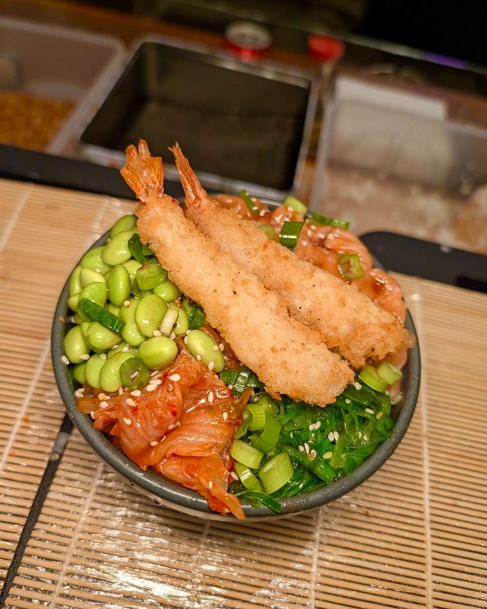 Close up prawn bowl