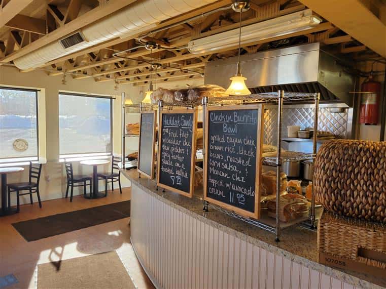 counter at port city sandwich co with the specials on the chalk boards
