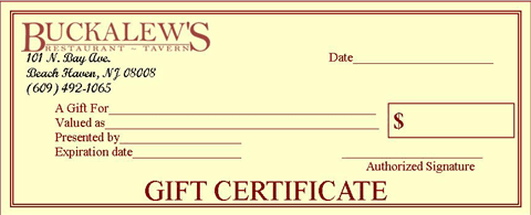 Buckalew's Gift Certificate