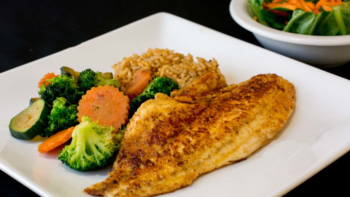Grilled blackened red fish