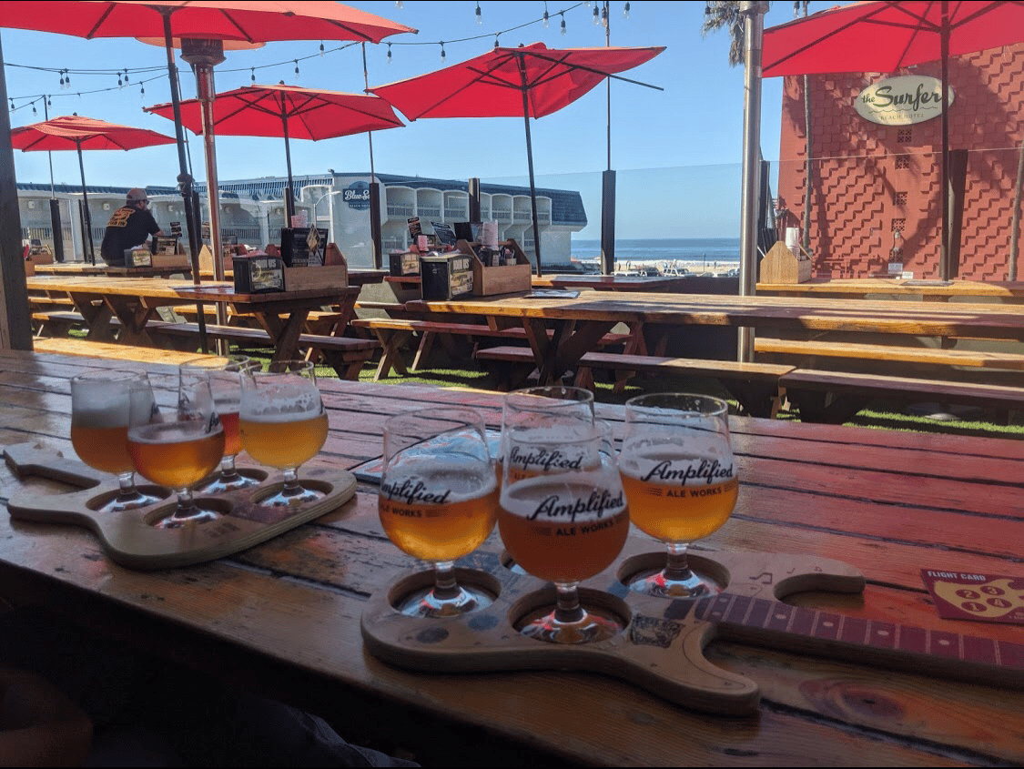 beer outside location on beach