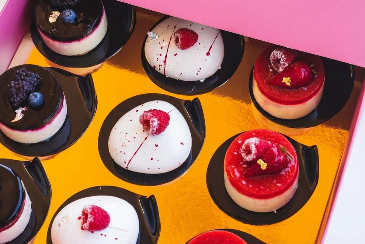 Variety of Italian desserts served in a box