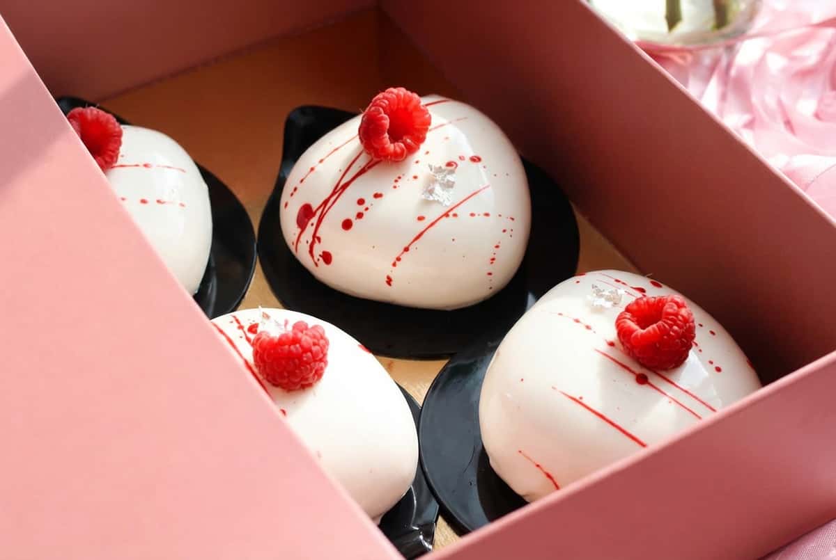 Raspberry mousse dessert