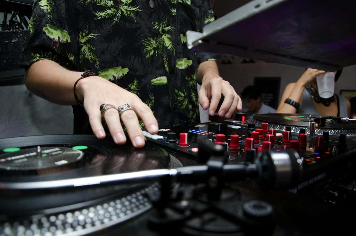 DJ and turntable