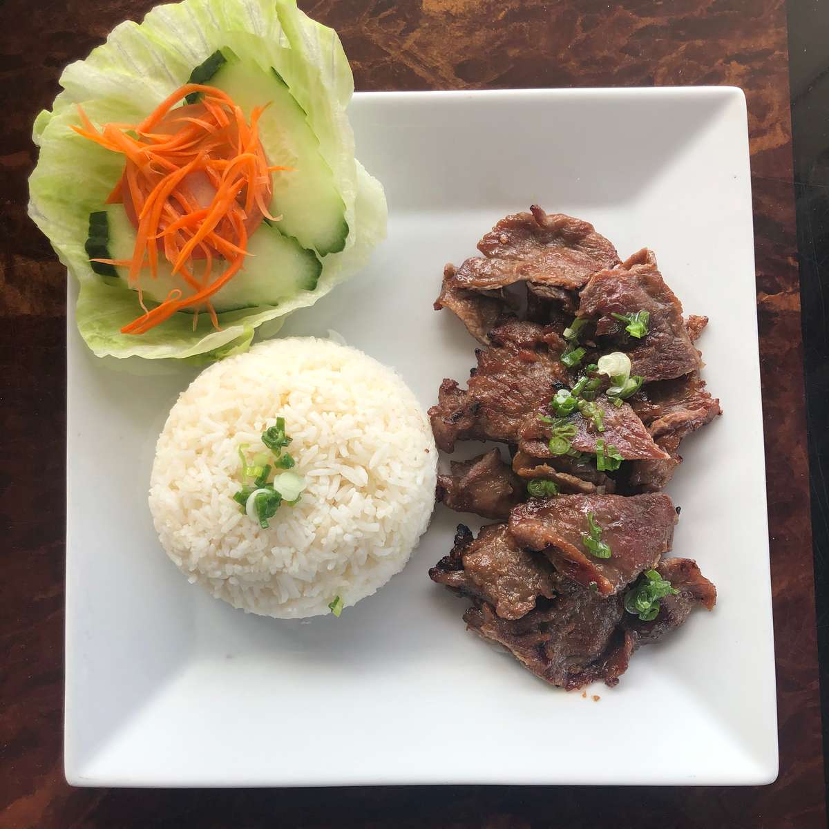 marinated beef and rice