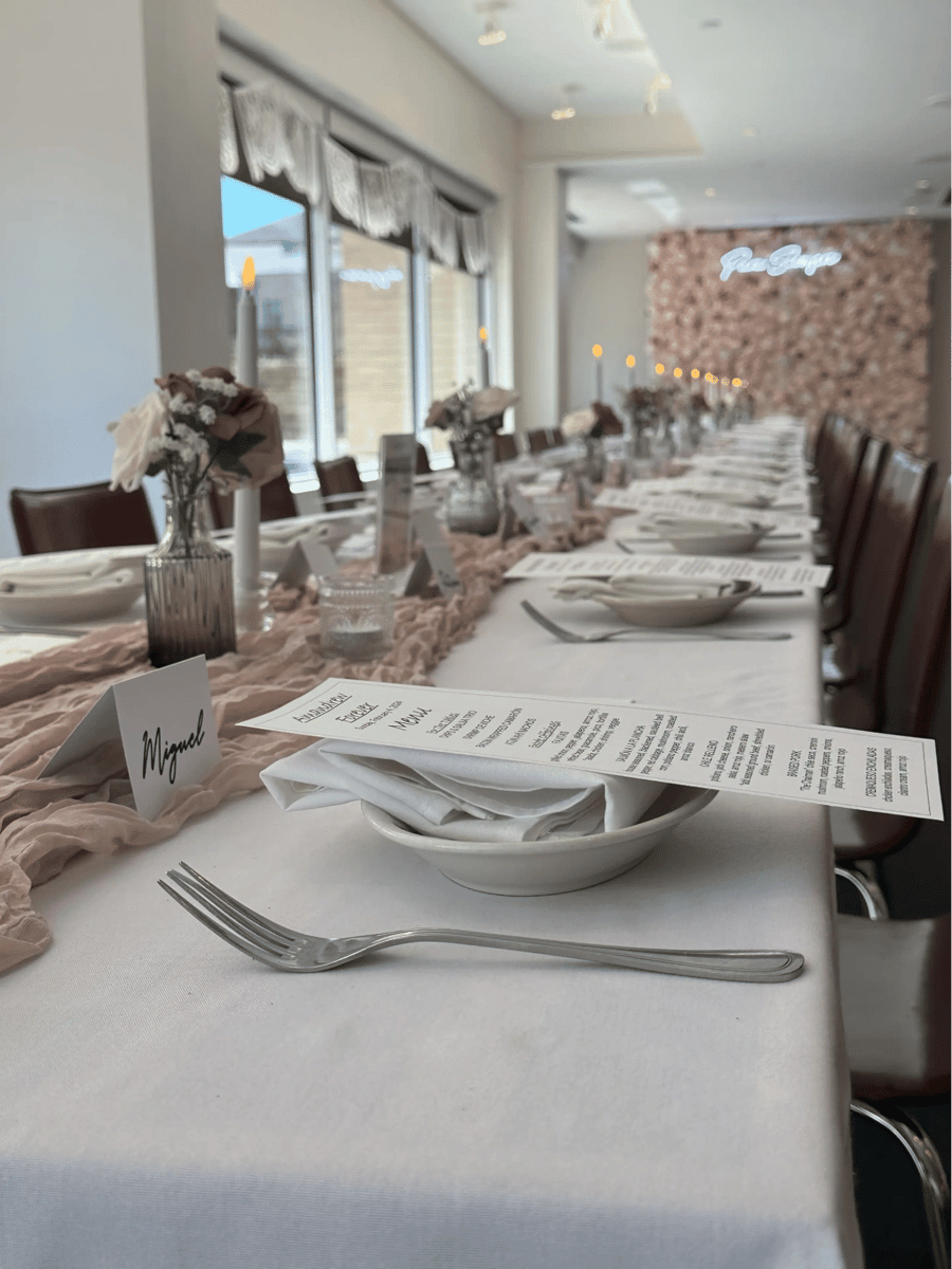 Mesero signature dishes and cocktails served during a private dining celebration.