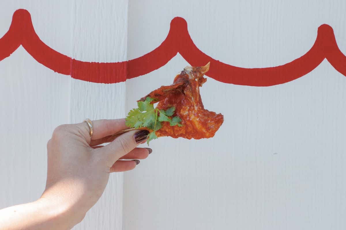 crispy fish collar. spicy korean wing sauce.