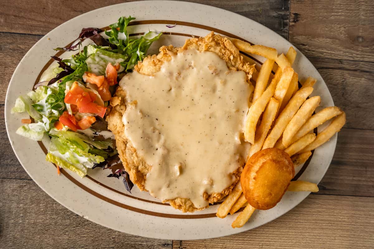 Cube Steak With Spicy Chicken Fried Steak HOT White Gravy Chicken