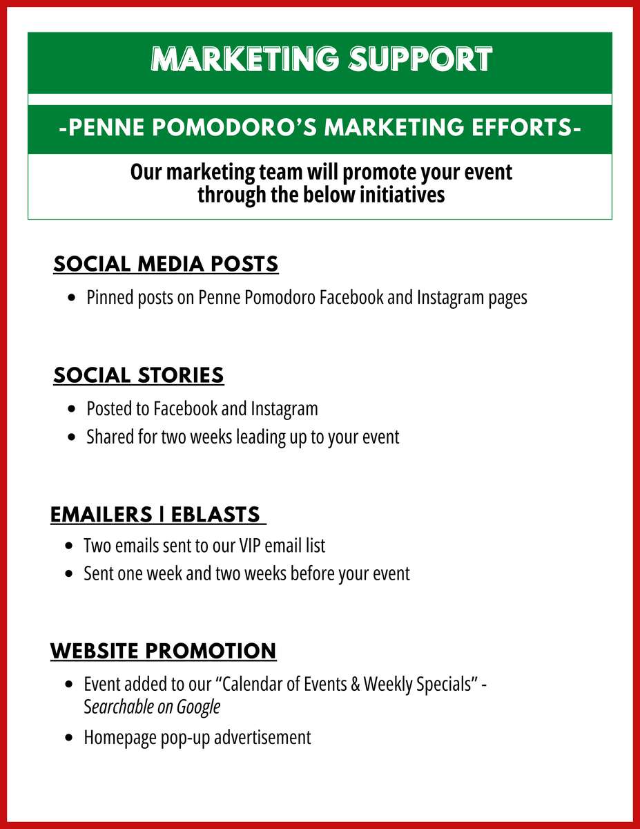 Penne D&D - Marketing Support