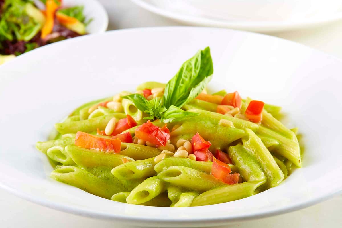 penne and pesto