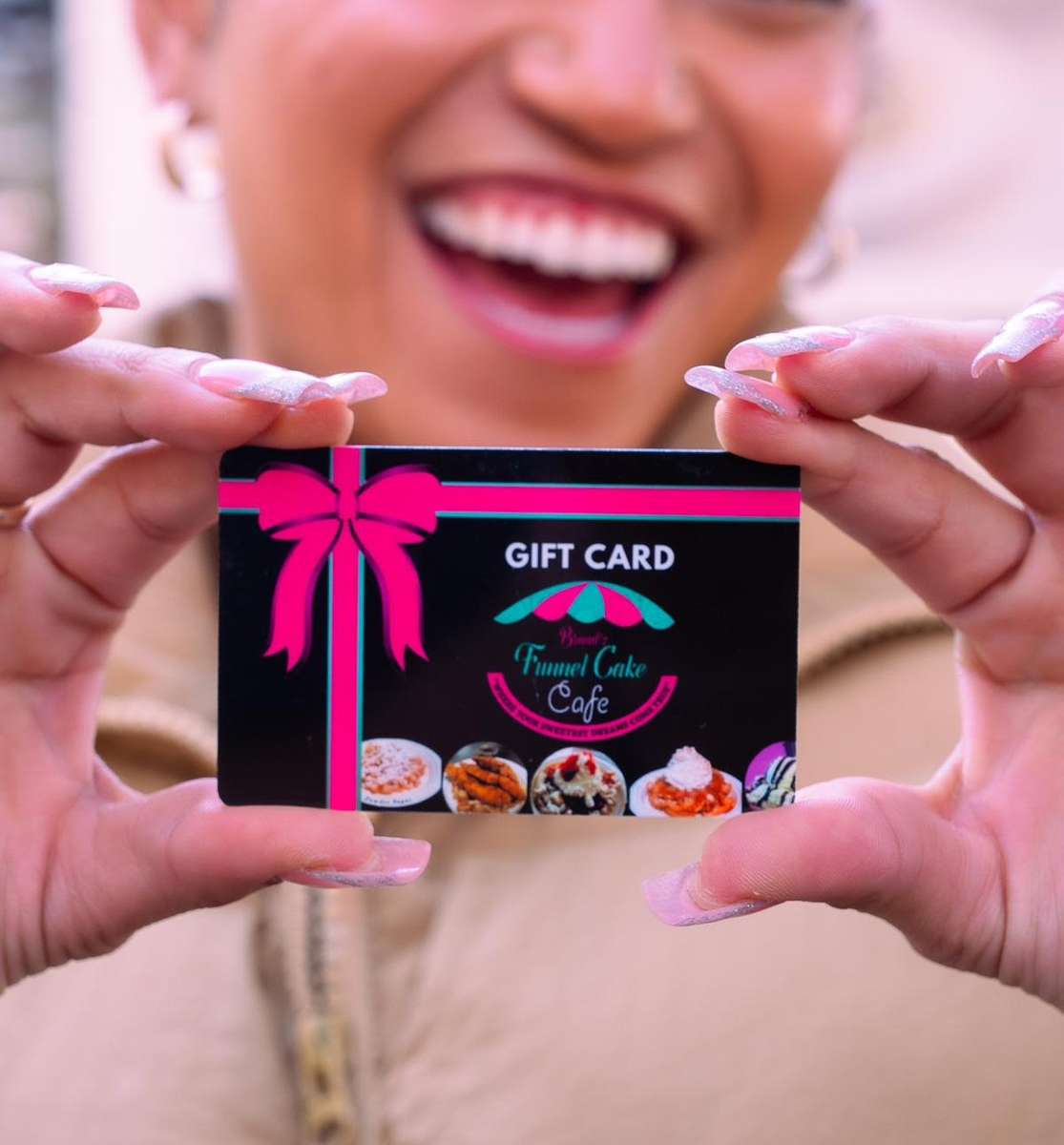 Girl holding Gift Card2