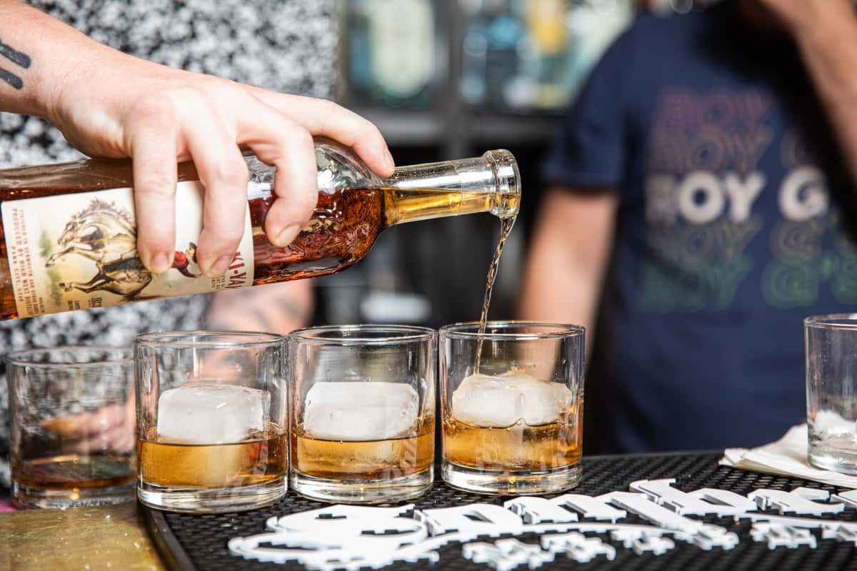 pouring drinks