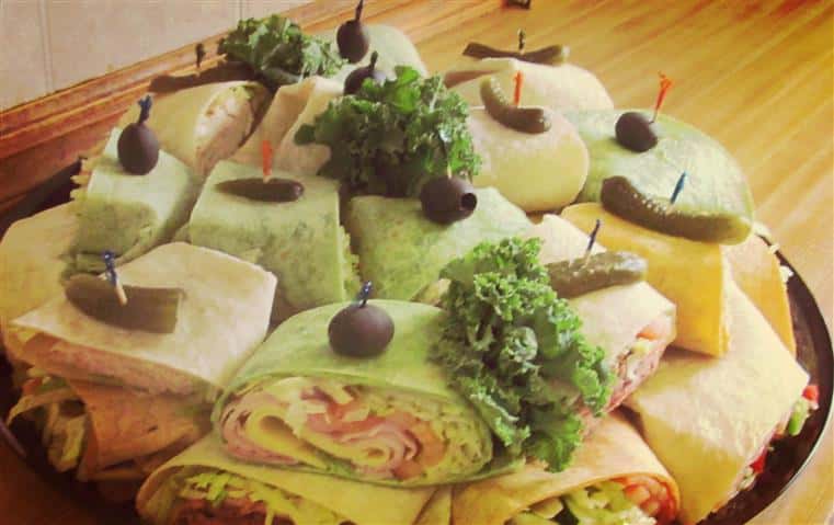 deli sandwiches on a tray