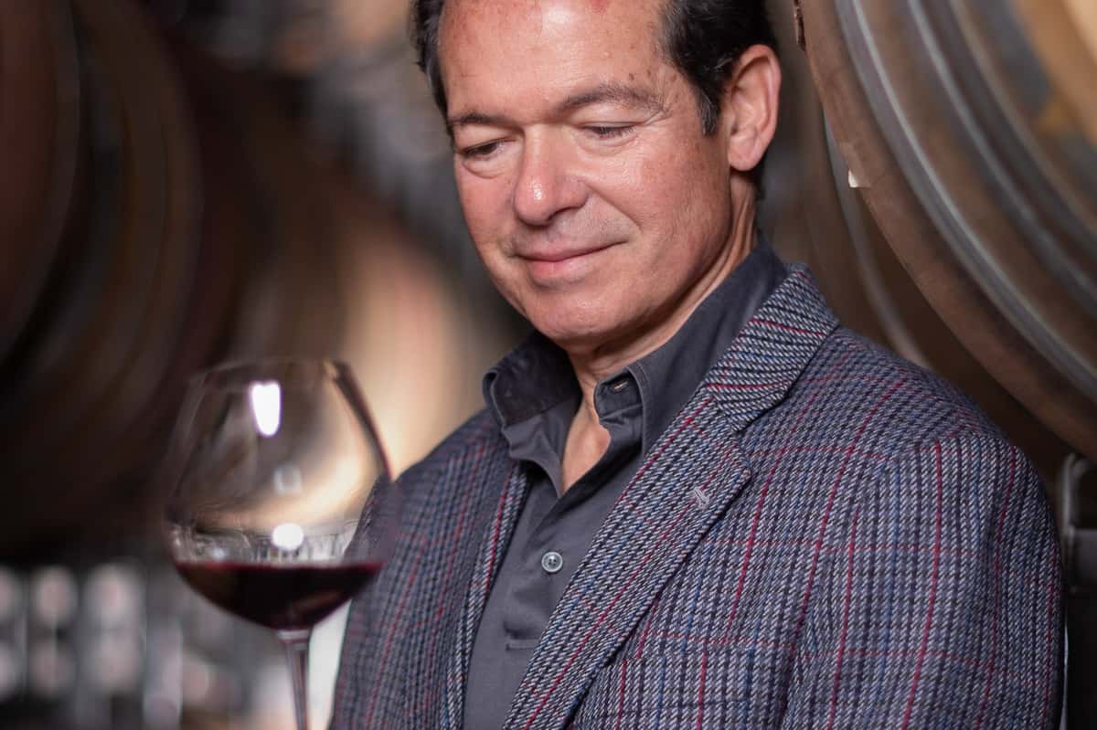 Tasting from the barrel — Lingua Franca wine dinner, 360 Bistro Nashville